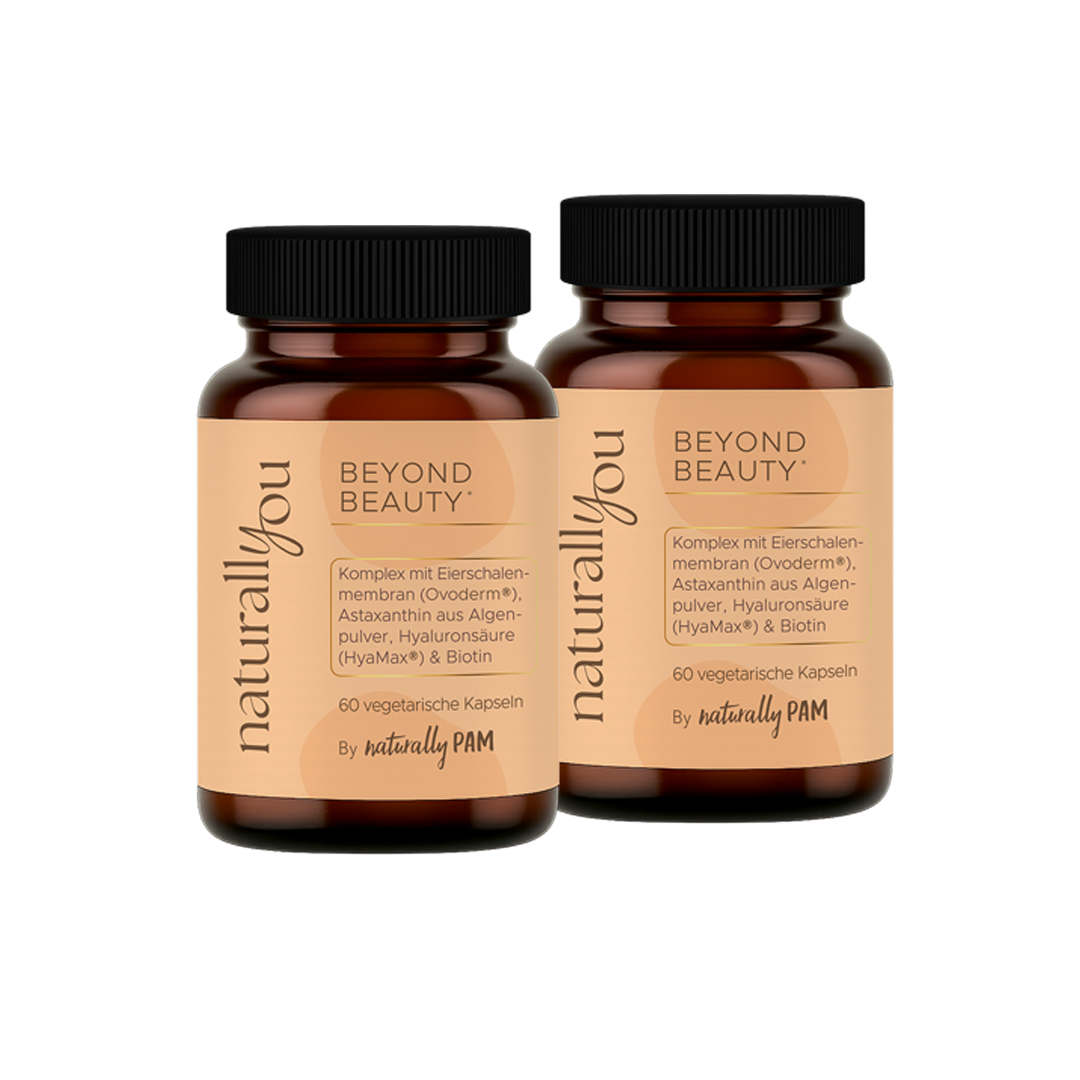 Zweierpack Naturally Pam Beyond Beauty Produkte in praktischer Verpackung, Ansicht des Doppelpacks.