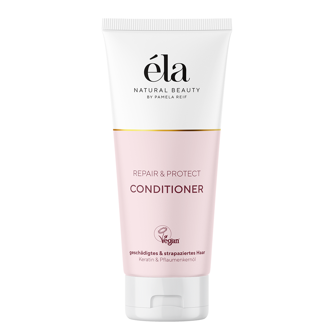 Natürliches éla Natural Beauty Conditioner Repair & Protect, Conditionerflasche mit pflegender Formel für glänzendes, gesundes Haar.