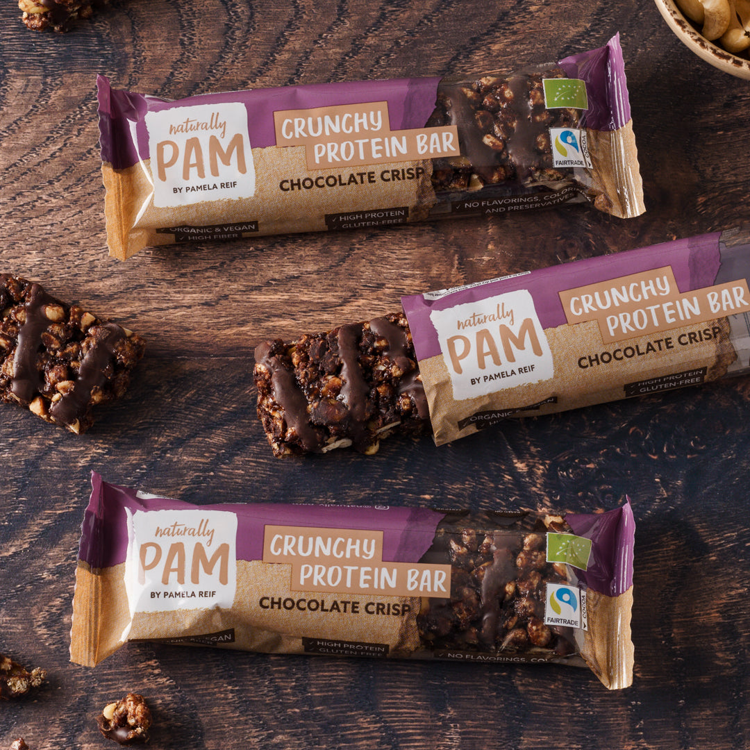 Naturally Pam Crunchy Protein Bar Chocolate Crisp