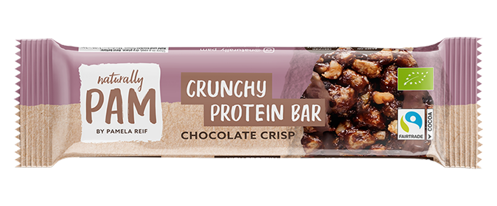 Naturally Pam Crunchy Protein Bar Chocolate Crisp - Verpackung