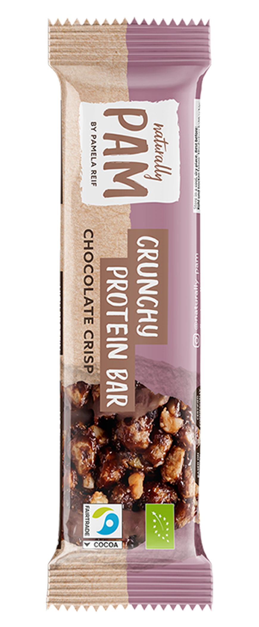 Naturally Pam Crunchy Protein Bar Chocolate Crisp - Verpackung