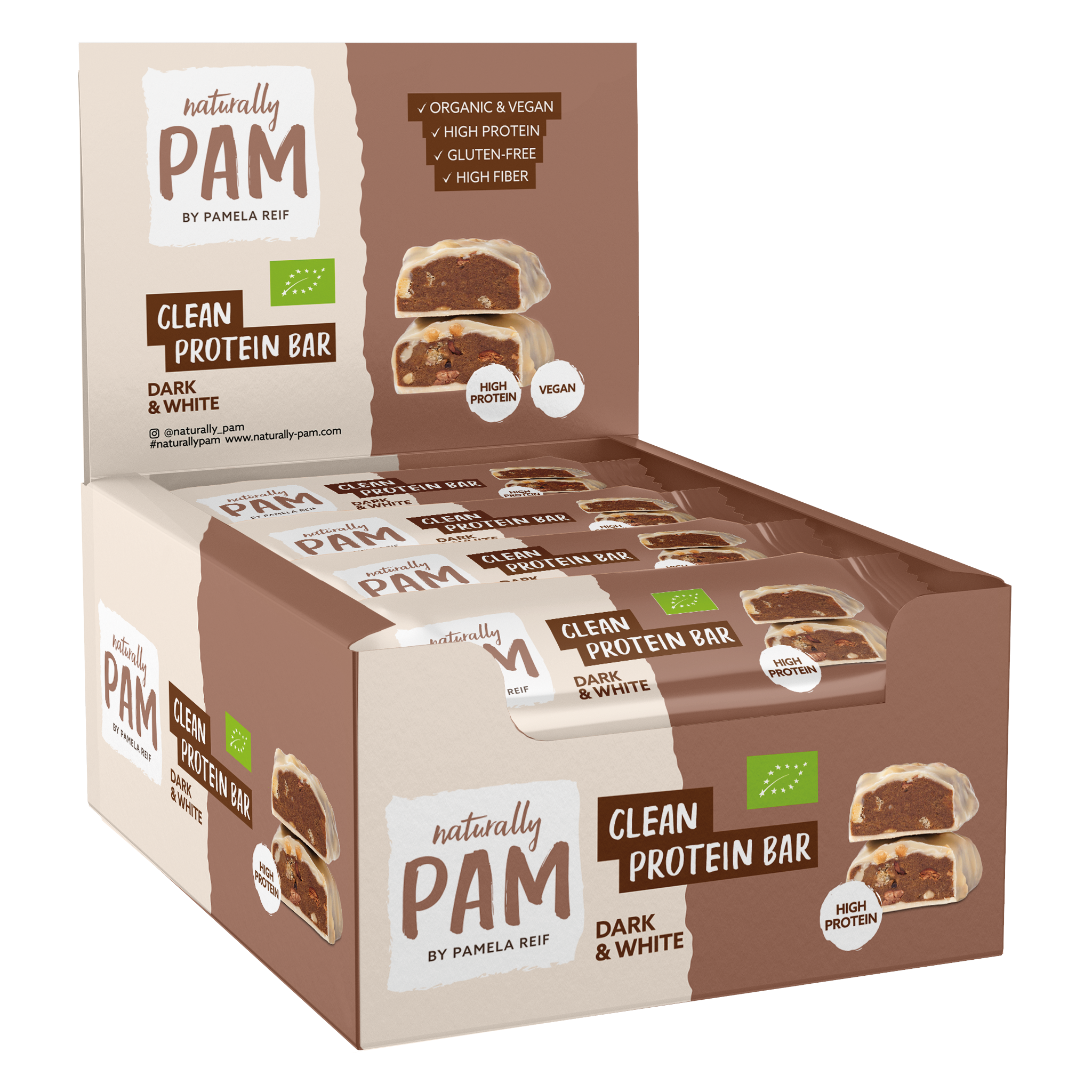 Naturally Pam Clean Protein Bar Dark & White
