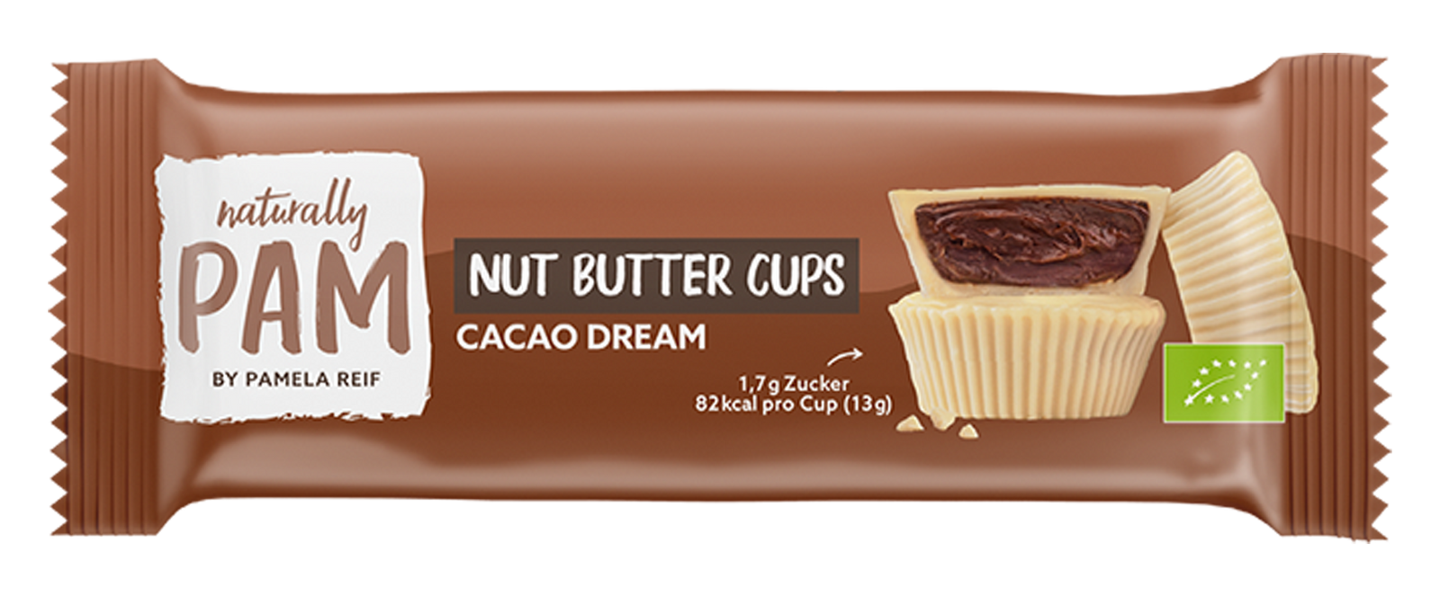 Naturally Pam Nut Butter Cups Caramelized Almonds - Verpackung