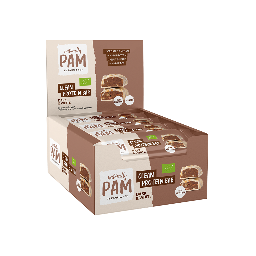 Naturally Pam Clean Protein Bar Dark & White
