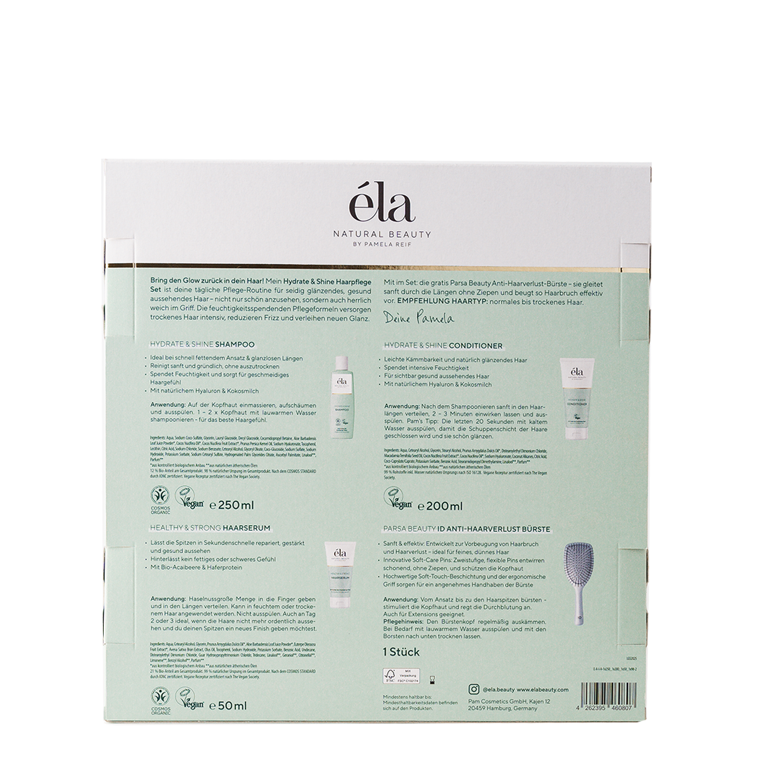 éla Natural Beauty Hydrate &amp; Shine Hair Care Set