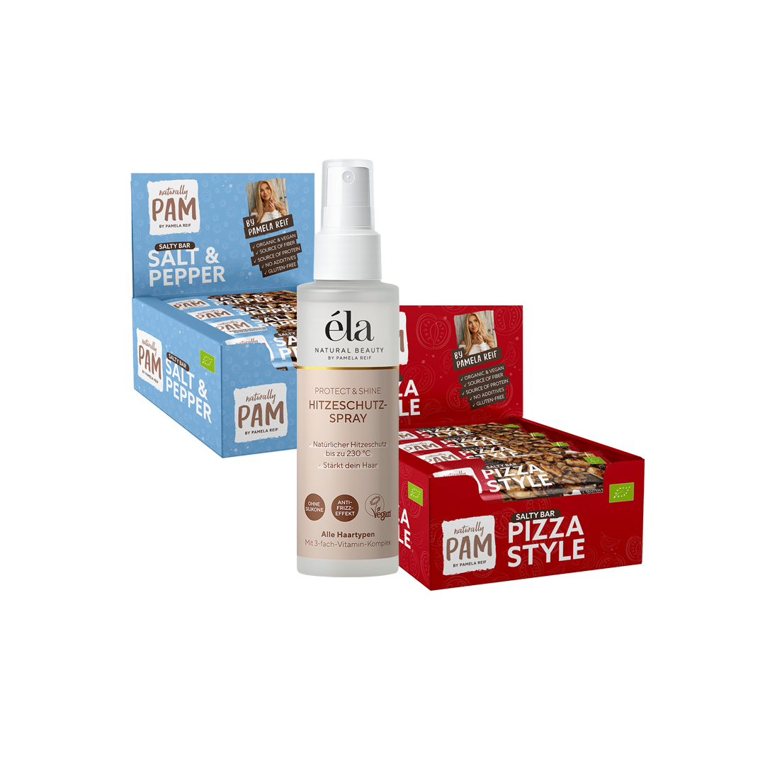 Natürlich Pam Newcomer Bundle mit Pflegeprodukten für Neugeborene, inklusive Waschlotion und Feuchtigkeitscreme.